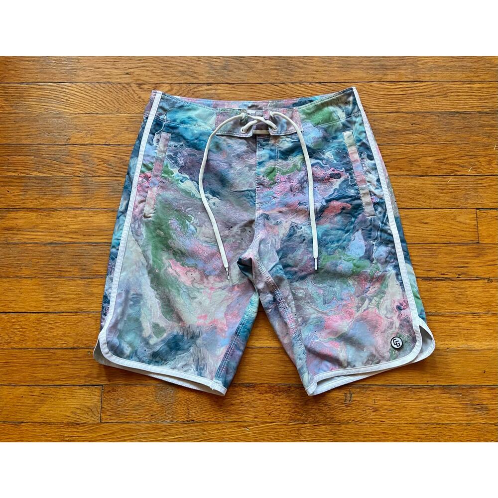 CG HABITATS OG Athletic Fit 309 Pink/Blue Boardshorts Mens sz 28